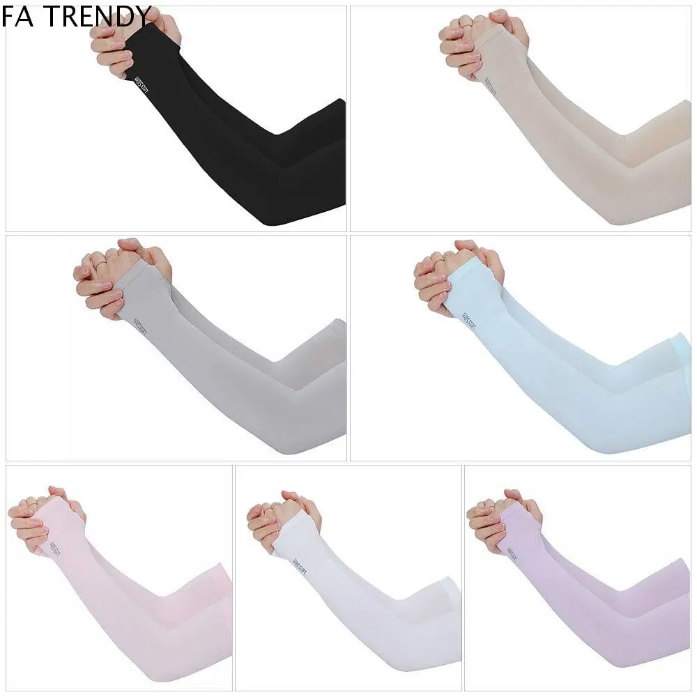 FA TRENDY Anti UV Running Cooling Arm Sleeves Sun Protection Sleeves Long-sleeved Glove Cycling Gloves Repel Mosquitoes Sunscreen Women Sunscreen Sleeves Half Finger Sleeves Sun UV Protection Hand Cover Sun Protection Gloves