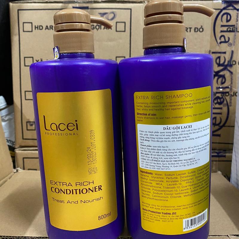 Combo gội xả LACEI Tím, 800ml/ chai, nuôi dưỡng bảo vệ tóc hàng ngày Nữ Women dầu gội  cho tóc hư tổn serum  dưỡng