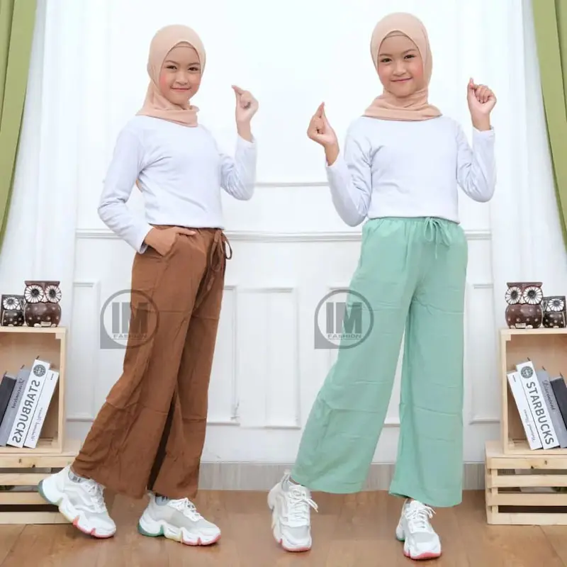 Celana Kulot CRINKLE ANAK TANGGUNG Umur 8-12 Tahun ALL SIZE Max Bb 32 Kg Fashion