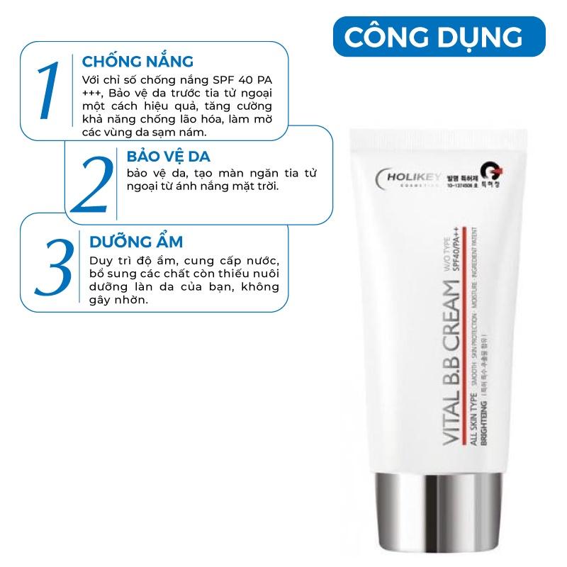 Kem nền trang điểm, Kem trang điểm chống nắng Holikey Vital BB Cream Hàn Quốc SPF /40 PA 50ml 1