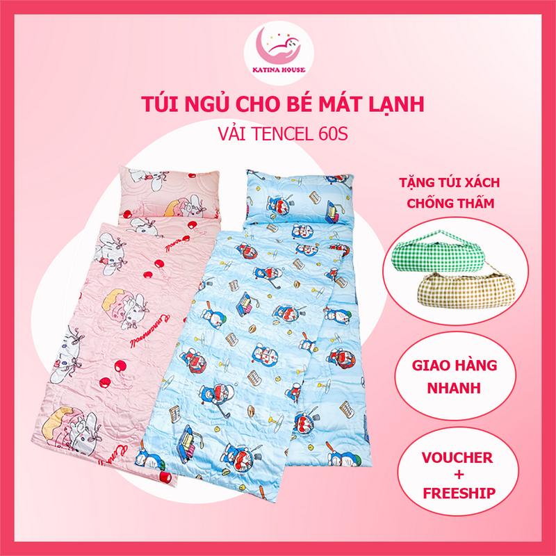 Túi ngủ cho bé đi học Katina House, vải tencel 60s mát lạnh, nhiều kích thước