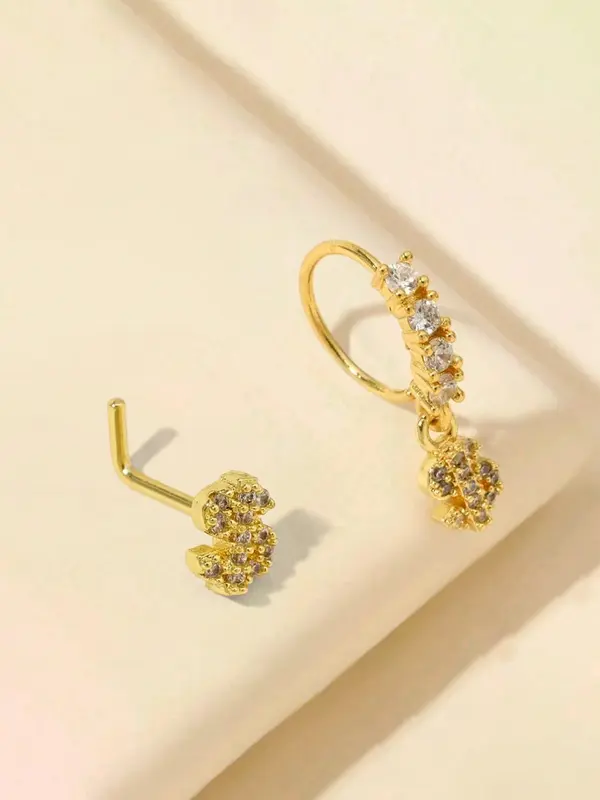 Heart & Cross & Butterfly Design Nose Ring Set, Fashionable Nose Ring for Women & Girls, Trendy All-match & Exquisite Jewelry for Birthday Gift 5