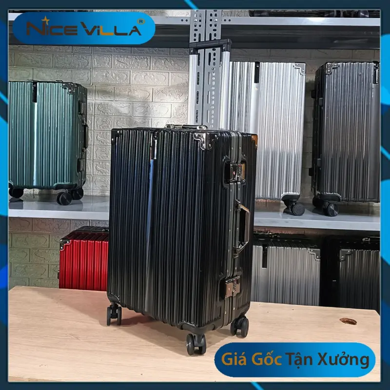 Vali Khung Nhôm Khóa Sập Có Ngăn Để Chai Nước, Móc Treo Đồ Có 3 Size 20/24/29 inch 6