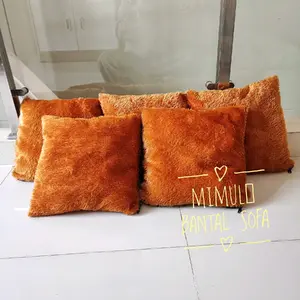 5 pcs Bantal Sofa bulu uk 35x35 dan 30x30 isi silikon Lembut Anti Kusut Kain