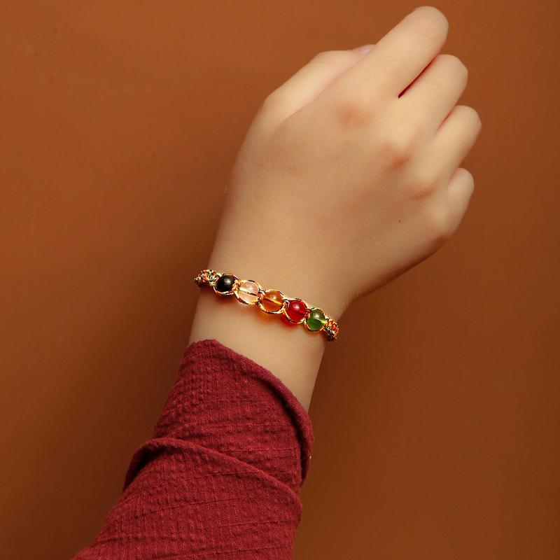 5 elements bracelet 2025,Hand woven, five element bead bracelet, unisex, small gift hand rope for transportation 1