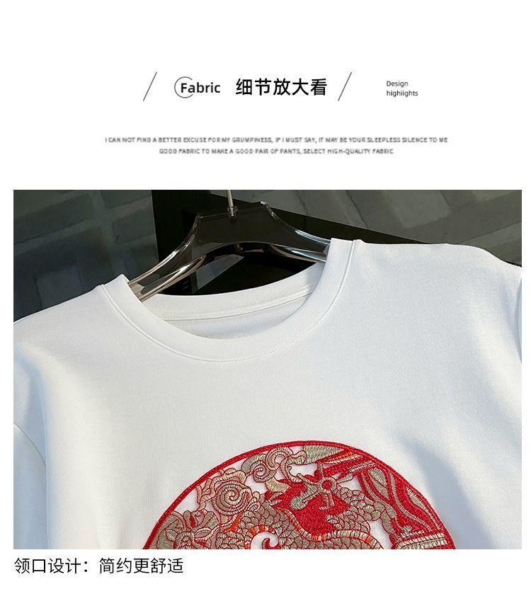 Product Introduction of New Chinese Casual Graceful Fashionable Set Women's Summer Short Sleeve Shorts Red Chinese Style Sports Popular Two-Piece Set 8