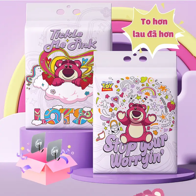 Khăn lau mặt đa năng Gấu Dâu Lotso treo tường ( Phiên bản mới 800G )  Nhà Tắm 1