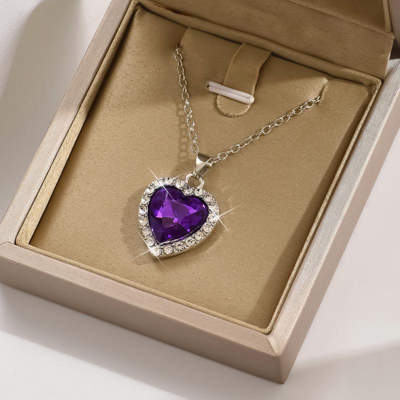 Product Introduction of Fashion Wholesale Heart-Shaped Pendant Necklace Full of Diamonds Cross-Border Best Seller in Europe and America 24