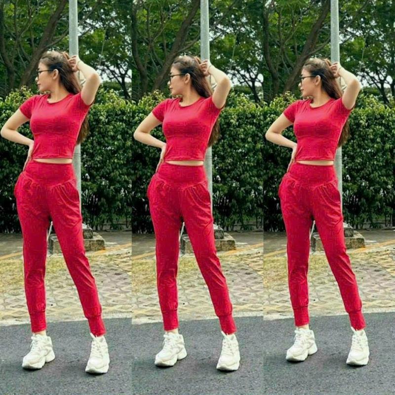 Bộ tập thể thao-gym- yoga -earobich quần dài có túi áo croptop SIZE M,L,XL,XXL Thun Sport 7