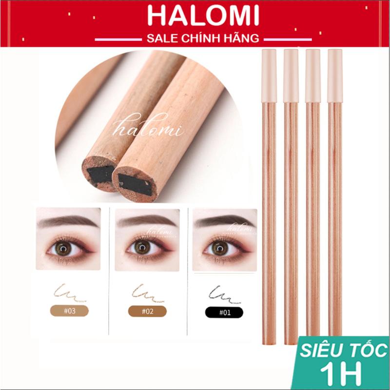 Chì  kẻ mày thân gỗ HALOMI lõi cứng gảy sợi lông mày chống nước dùng trong makeup chuyên nghiệp