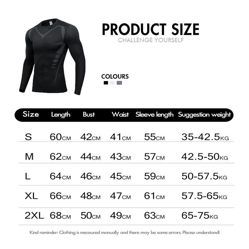 Product Introduction of Men's Compression Fitness Long Sleeve Shirt Tights Basketball Gym Fitness 1801 0