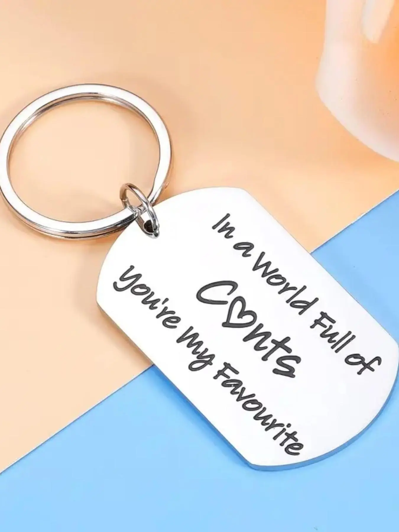2024 New Style Slogan Pattern Keychain, Stainless Steel Keychain for Men & Women, Keychain for Car, Key, Trendy All-match & Exquisite Keychain for Birthday Gift