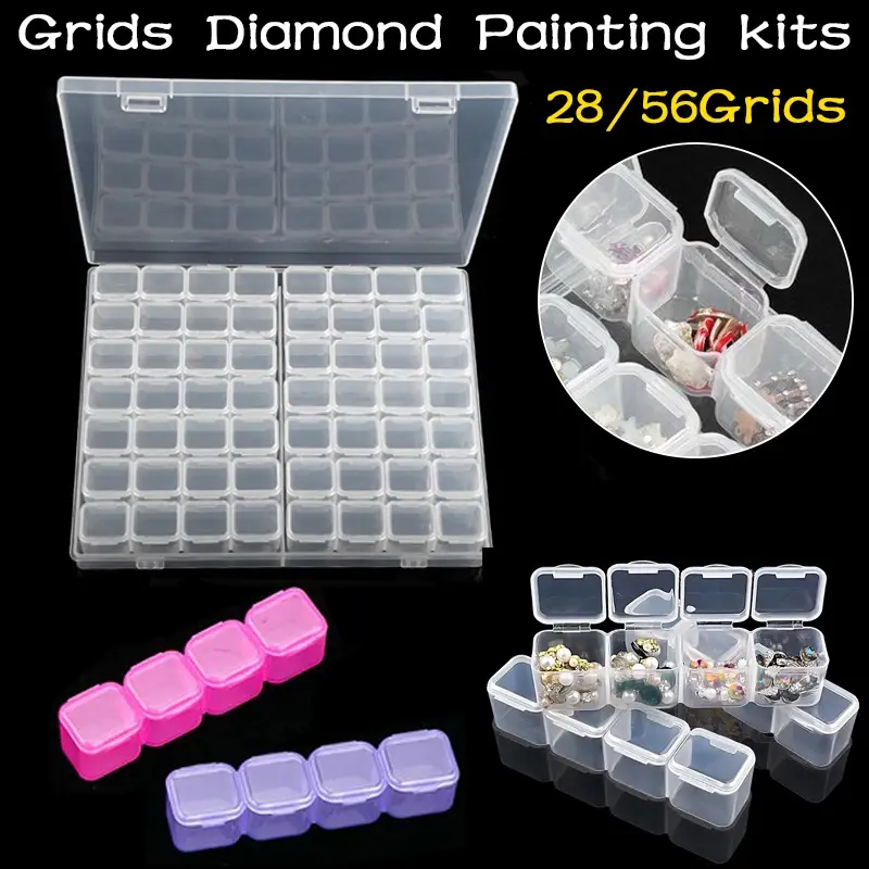 28 and 36 Grids Diamond Painting kits Plastic Storage Box Nail Art Rhinestone Tools Beads Storage Organiser