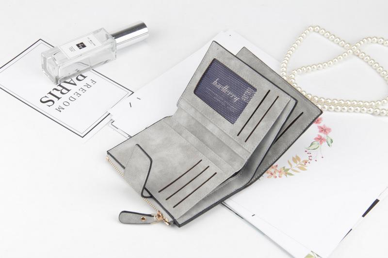 Product Introduction of Leather Women Wallet Hasp Small and Slim Coin Pocket Purse Women Wallets Cards Holders Wallets Zero Wallet Multi Card Zipper Three Fold Card Bag 12