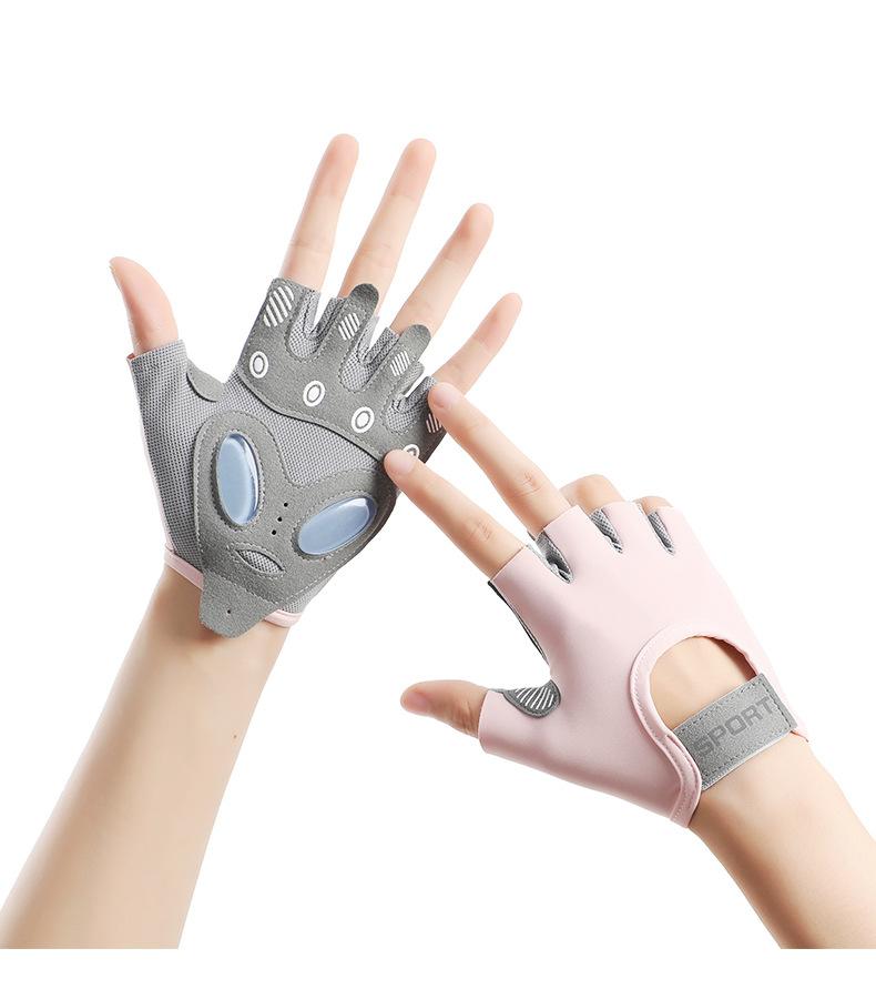 Product Introduction of Summer Outing Essential Sports Gloves Female Yoga Fitness Exercise Anti-Skid Shock Absorption Half Finger Gloves Wear-Resistant Breathable Anti-Cocoon Riding Half Finger 15