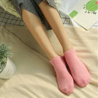 Clova KK224 Kaos Kaki Pendek Wanita Motif Polos Simple Semata Kaki Ankle Bahan Spandex Korea Murah Panjang Bunga 3
