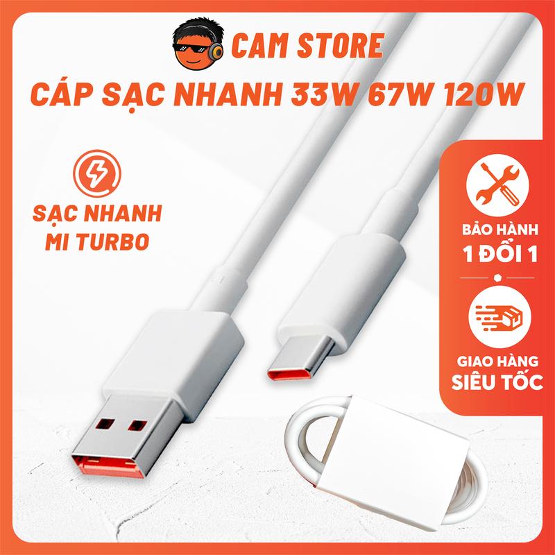 Cáp Sạc Nhanh 6A 33W, 67W, 120W - Sạc Siêu Nhanh Turbo