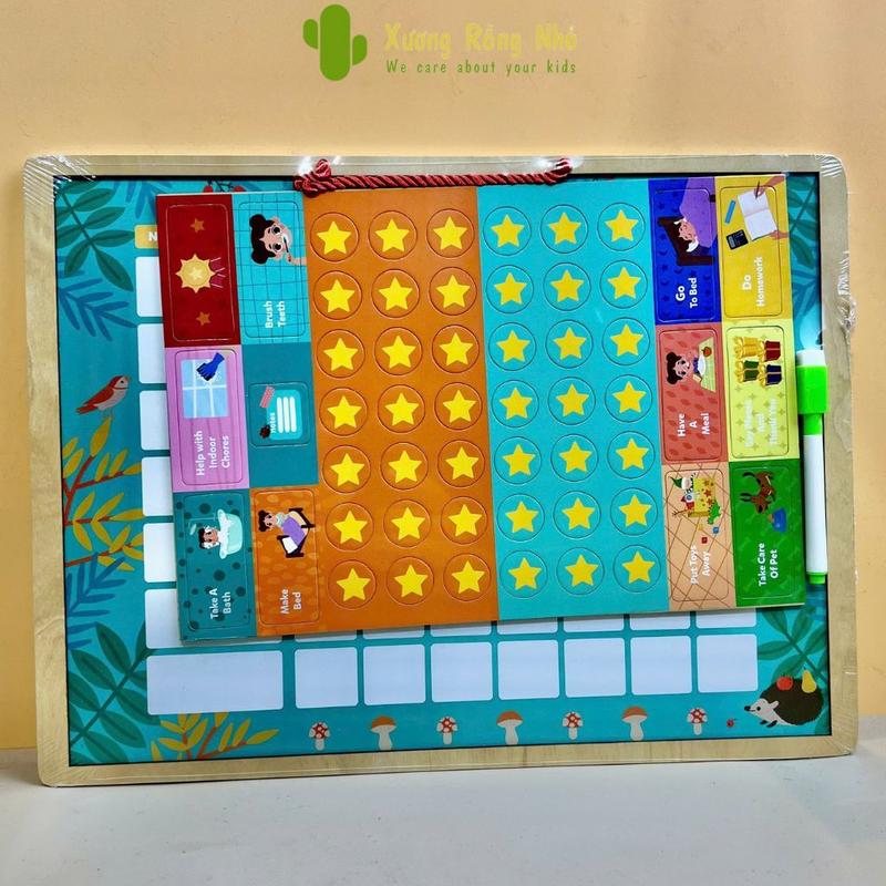 Bảng Khen Thưởng Kỷ Luật Bằng Gỗ Có Nam Châm  Rèn Luyện Thói Quen Tốt Và Tính Kỉ Luật Cho Bé Xương Rồng Nhỏ