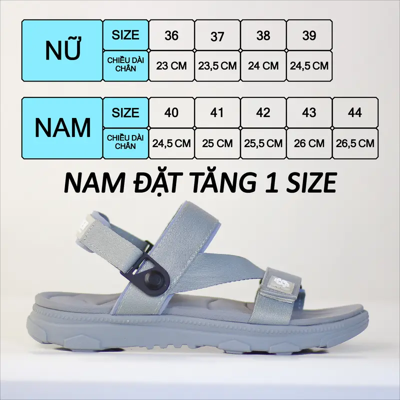 Dép Sandal Nam Nữ SYNDER SD2 - Nam tăng 1 size, nhẹ,thoáng mát [Xám Full , Size 36-44, Tặng chai vệ sinh] 1