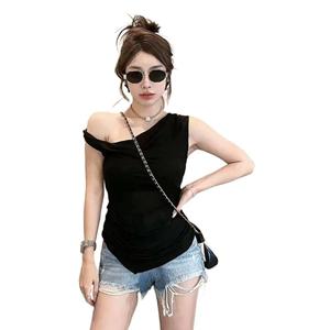 Summer New Irregular Twist Neck Vest for Women, Waist-Cinching Slimming Design, Versatile and Stylish Sleeveless Top