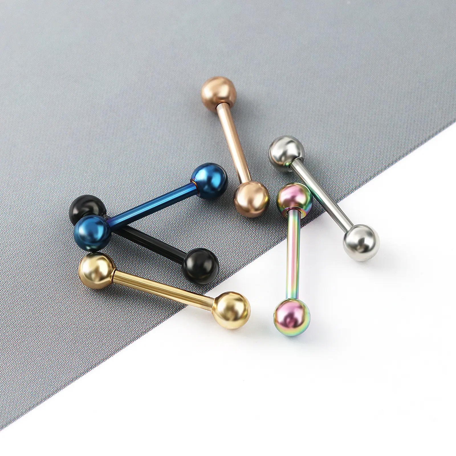 Basic Stainless Steel Piercing Tongue Ring Human Body Piercing Jewelry Lip Ear Ear Bridge Tongue Nail Spicy Girl