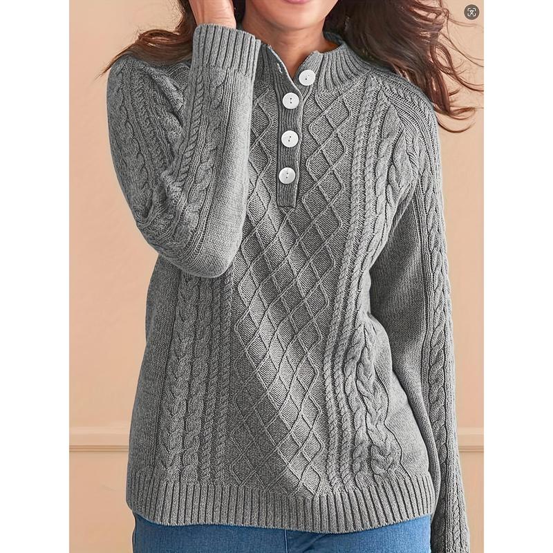 Solid Color Knitting Round-neck Sweater Tops Solid Color Knitting Round-neck Sweater Tops