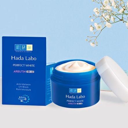  Hada Labo Kem Dưỡng Trắng Hoàn Hảo Perfect White 50g Với Arbutin & Vitamin C Dưỡng Da Trắng Mịn & Ẩm Mịn 