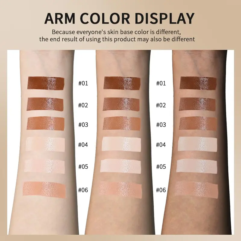 Long-lasting Tinted Solid Foundation, 2 Counts/set Moisturizing Cream Foundation, Smooth Texture, Lightweight Foundation for Women & Girls 7