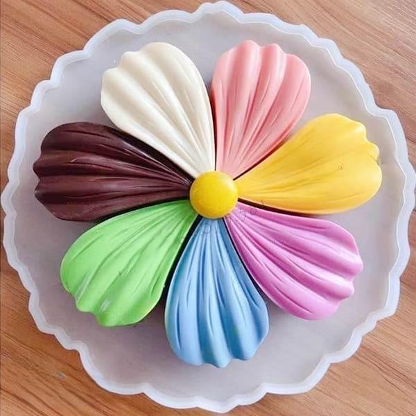 Khuôn silicon hoa 7 cánh lớn dày đẹp làm xôi thạch rau câu mouse pudding mâm cúng lễ size 24.6cm