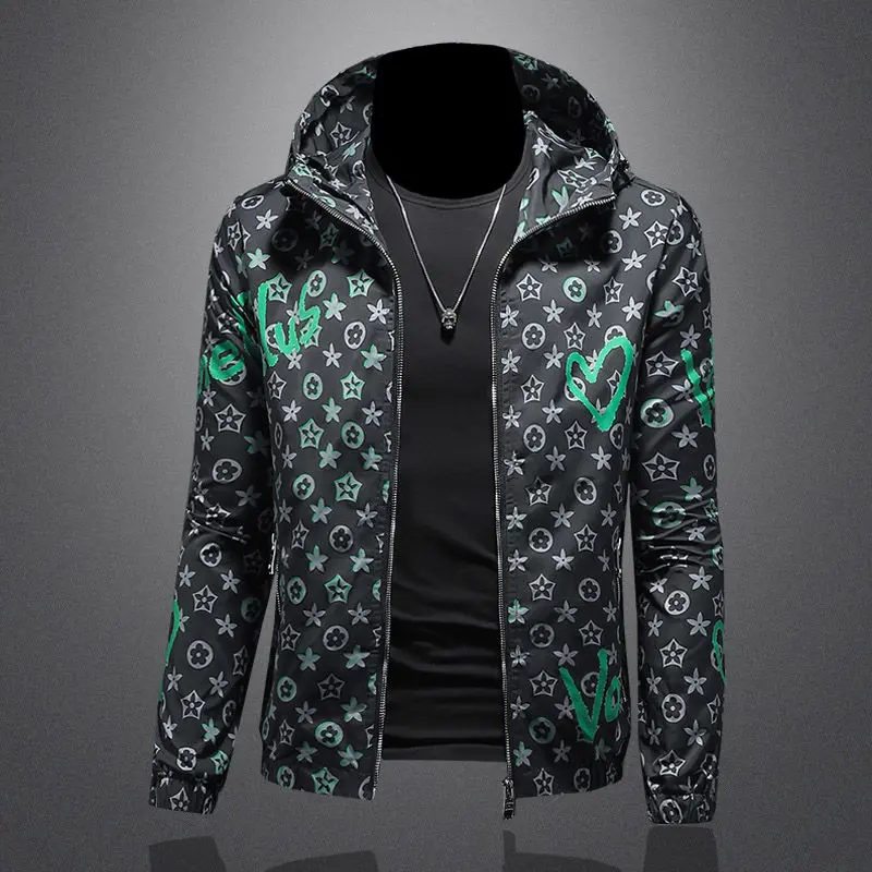 Special Discount New Men's Korean Style Slim-Fit Hoodie Spring and Autumn Jacket Printed All-Matching Pu Shuai Fashion Tops Trendy Clothing Coat