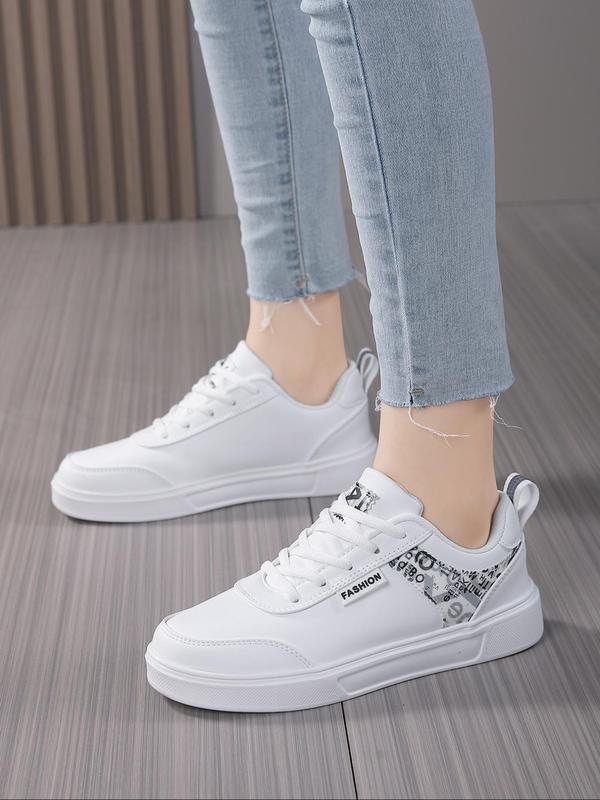 Women's Fashionable Letter Pattern Lace Up Low Top Sneakers, Casual Comfortable Breathable Sports Running Shoes, All-match Round Toe Chunky Sneakers for Daily Wear 5