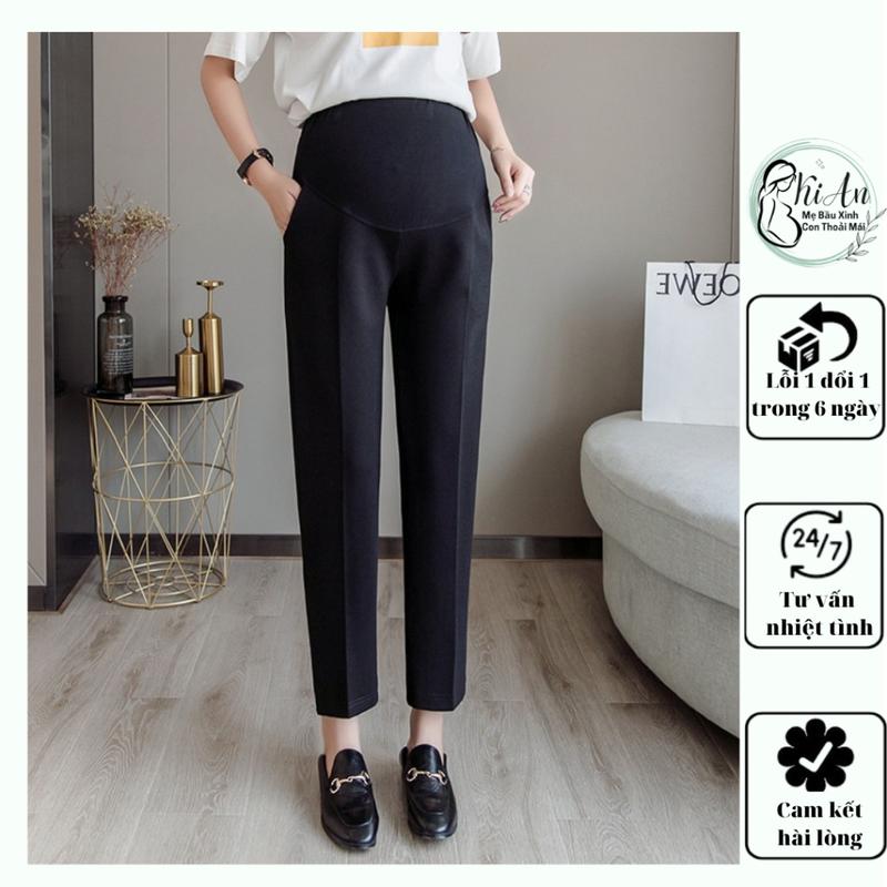 Quần bầu baggy công sở chất umi cao cấp siêu mềm, siêu mịn, cam kết không xổ lông. Quần bầu công sở cho bà bầu size từ s -3xl Thai sản Váy Bầu Đầm Bầu quần  tây quần  tây