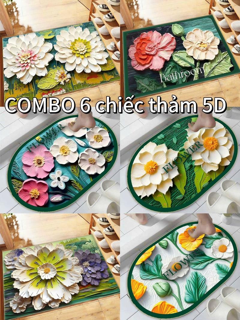 Product Introduction of COMBO 6 chiếc thảm lau chân hình hoạ tiếc hoa 5D .40x60 ( 6 HÌNH HOẠ TIẾT HOA NGẪU NHIÊN ) 26