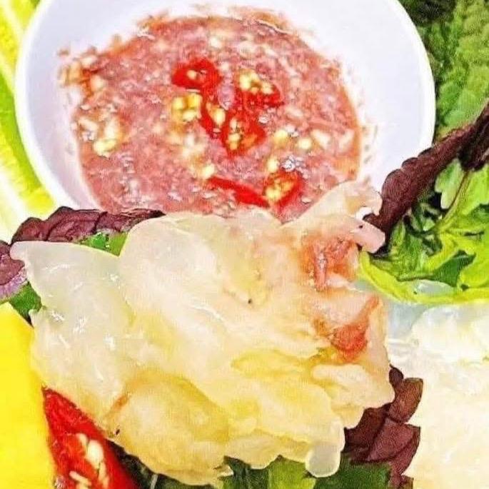 Chân sứa biển ăn liền Cô Tô kèm  mắm tôm 1