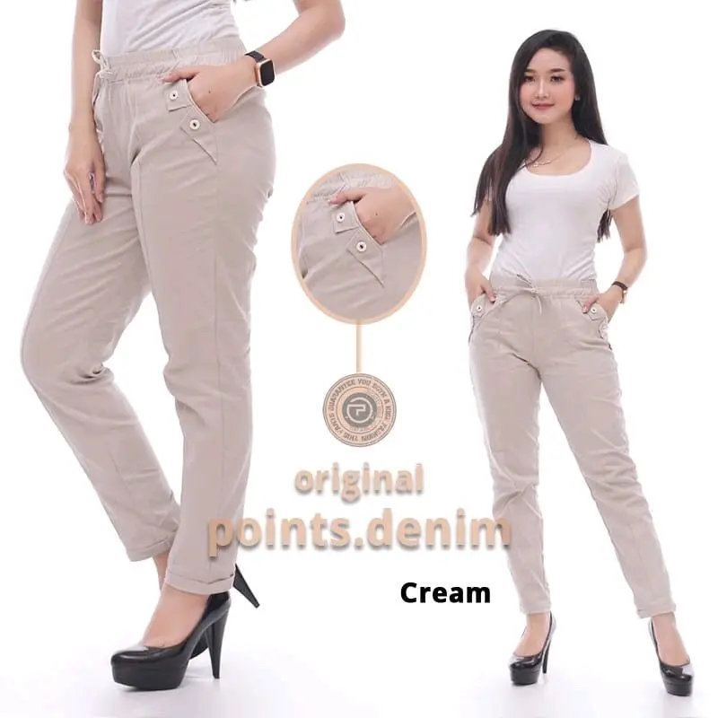 baggy pants combed diamod import kain tebal dan melar 5