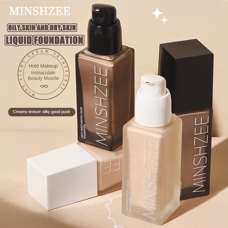 Kem Nền Dạng Lỏng, MINSHZEE, Không Thấm Nước, Lâu Trôi, Lớp Hoàn Thiện Lì Dưỡng Ẩm, Hiệu Ứng Làm Sáng, Kem Che Khuyết Điểm, Thích Hợp Cho Da Dầu Và Khô, Trang Điểm Nền Làm Đẹp, Mỹ Phẩm Nữ Cosmetic