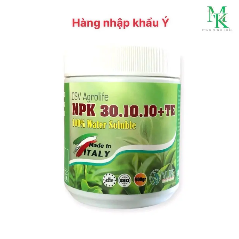 30-10-10+TE nhập khẩu Ý 500g phân bón lá vọt đọt mạnh, kéo đọt đều đồng loạt, mập đọt, xanh lá dày lá kích sầu riêng 0