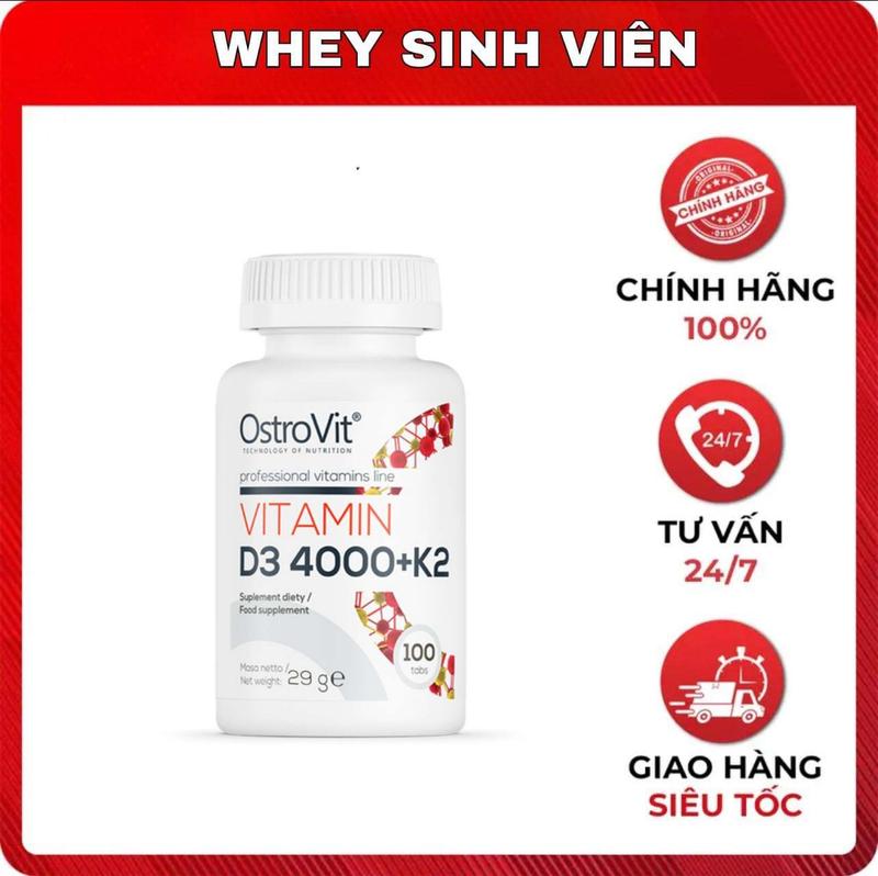 Thực Phẩm Bổ Sung  Ostrovit Vitamin D3 4000 + K2 100 Viên Chính Hãng tại wheysinhvien l MADE IN BALAN