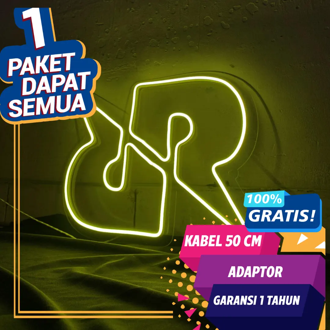 Neon Flex Custom Logo RRQ 30 cm Lampu