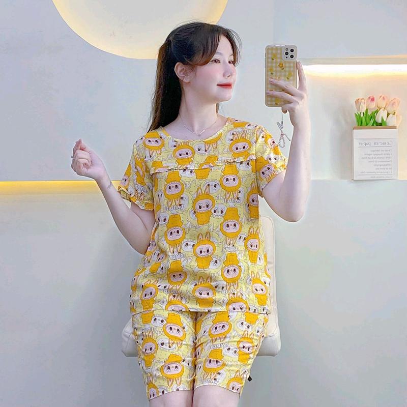 {SALE LẺ SIZE} KA62 - Size L (50-60kg) Đồ bộ Tole Lanh Nữ Quần Lửng Áo Có Tay  Women 3