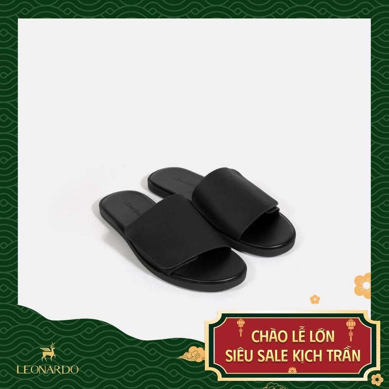 [MEGA LIVE] Dép Da Microfiber Quai Ngang Nam Leonardo - Tanjun Slides - Đề Đàn Hồi Nhiệt Dẻo Cao Cấp