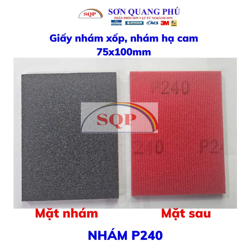 Nhám xốp 75x100mm P180 P240 P320 P400 P500 P600 P1200 P1500 P2000 P3000 có 1 mặt dính nhám chà đánh bóng 3