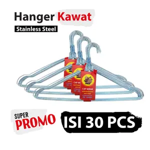 Hanger Baju Jemuran - Gantungan Baju Besi / Kawat - Hanger Kawat Gantungan Baju Untuk Laundry Anti Karat