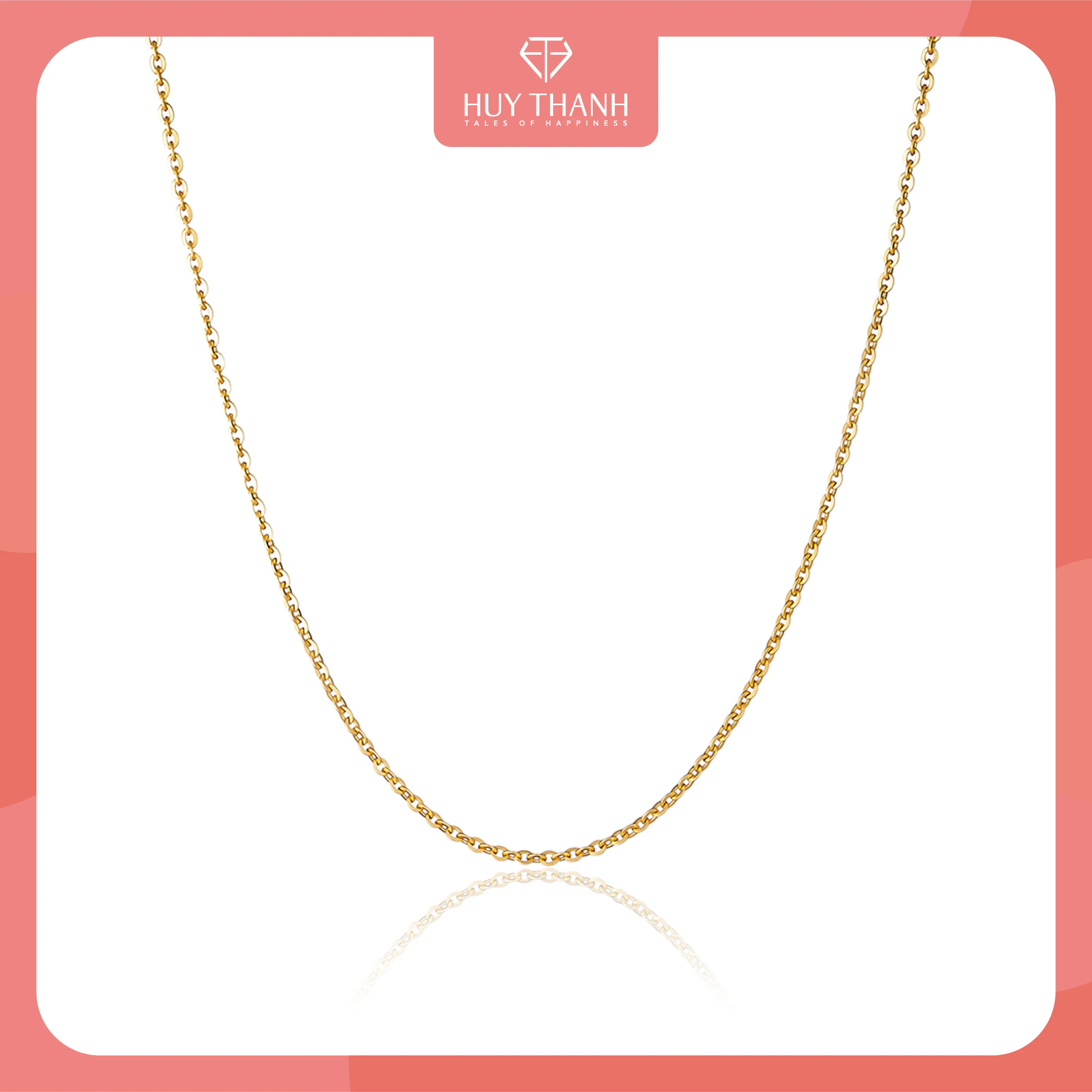 HuyThanhJewelry DC00 Dây Chuyền Trơn Vàng 14K