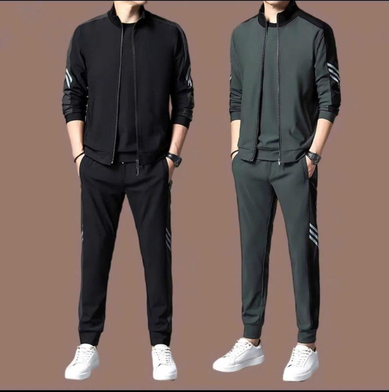 Product Introduction of Bộ Thể Thao Thu Đông Nam Vải Poly 2 Lớp Khóa Kéo Kẻ 3 Sọc Tay 2