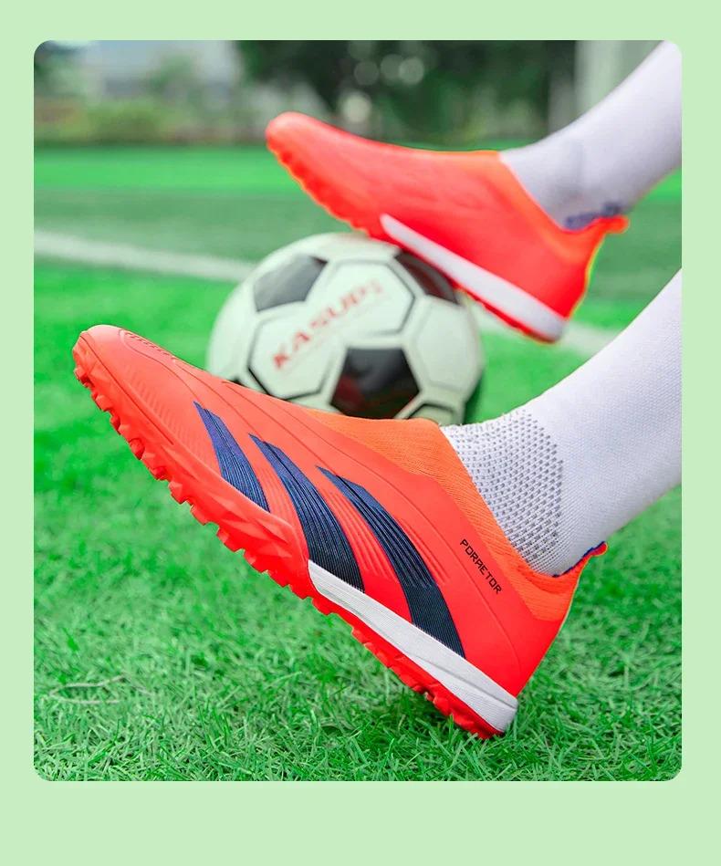 Product Introduction of New Men Original Football Shoes Indoor Society Professional Non Slip Soccer Ultralight Shoes Grass Training Kids Match Sneaker 24