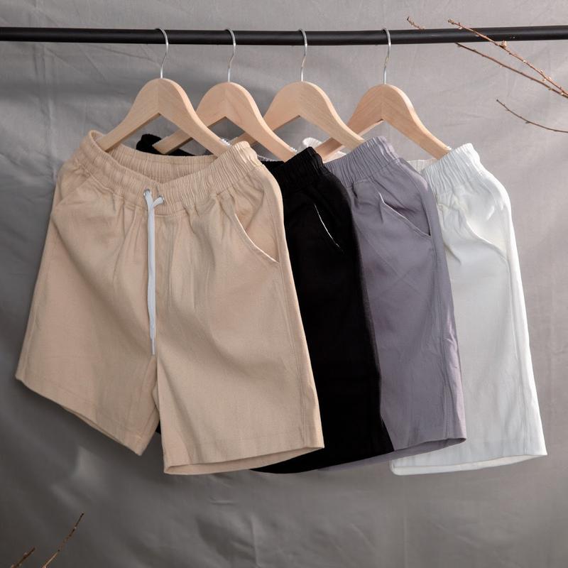 Quần Short Nam Kaki lưng Thun Menswear có đủ 4 màu Đen Xám Trắng Nâu Quần Sọt Nam đi chơi mặc nhà thoải mái K5