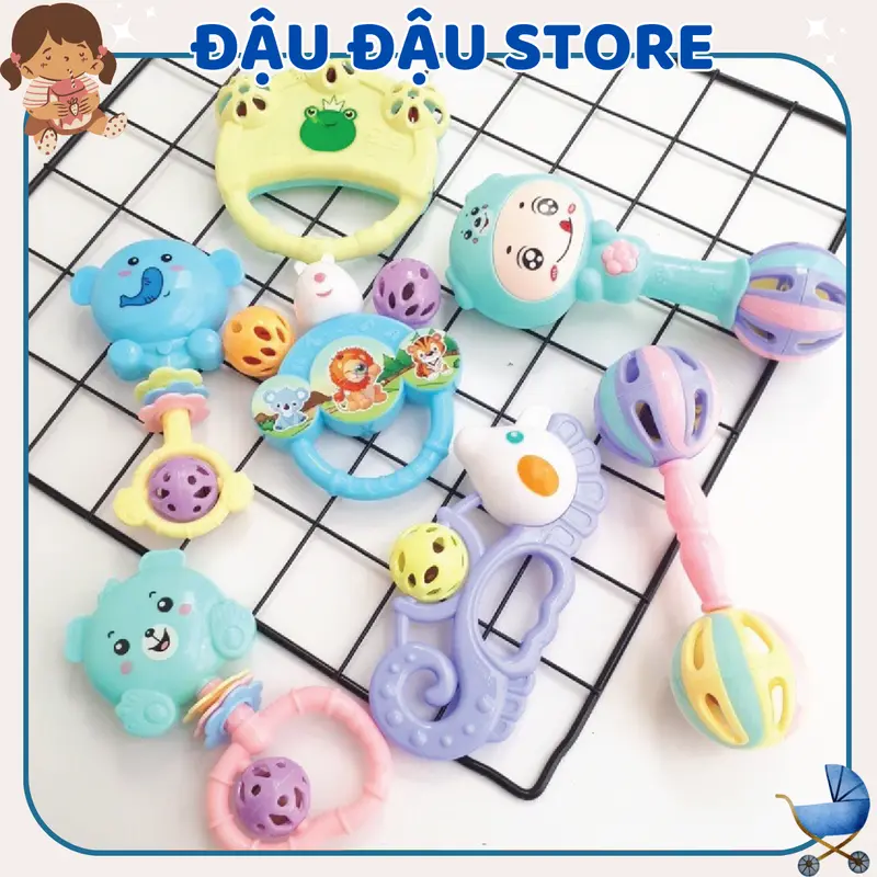 Đồ Chơi Xúc Sắc - Bộ 7 Món Đồ Chơi Xúc Xắc Đáng Yêu Cho Bé - Đa Hình Nhiều Màu Sắc 0