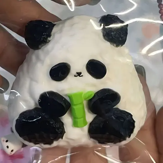 Panda Rice Ball Squeezing Toy Mimic Silicone Feel Decompression Creative Trending Children's Decompression Cheap Toy Non-Toxic