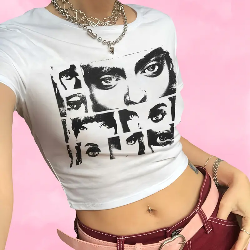 CROP TOP FRANK OCEAN WHITE FERRARI | BABY TEE SLIM FIT | Y2K STYLE | KAOS MOBIL BALAP | BAJU CROP WANITA 3